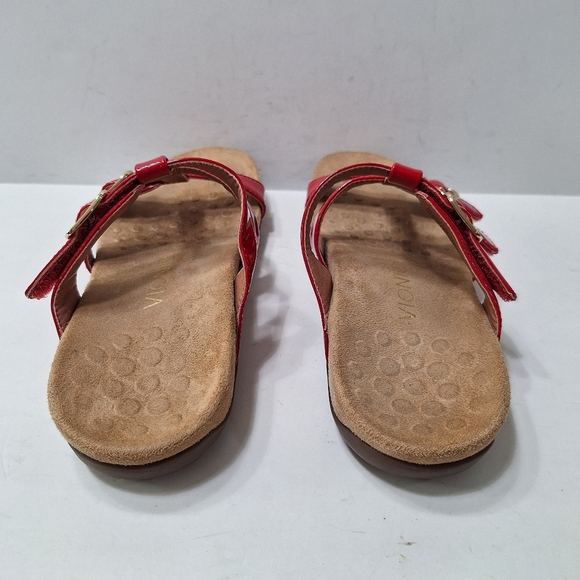 Vionic Red Orthaheel Patent Leather Adjustable Straps Slide Sandals Size 7 - Picture 9 of 12